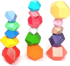 Joc de stivuire pietre din lemn 16 piese UMU Toys