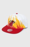 Mitchell&amp;Ness șapcă de baseball din bumbac MIAMI HEAT culoarea alb, modelator