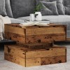 Măsuță de cafea cu lumini LED, lemn vechi, 50x50x40 cm