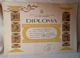 Concurs scolar de baschet pe oras Bucuresti - Locul 2 - Diploma acordata in anul 1968, elevi - pionieri - tineret - sport