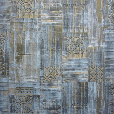 Tapet lux, model abstract, albastru, auriu, Trussardi, Z44948 foto