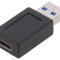 Adaptor USB 3.0 USB A la USB C Negru