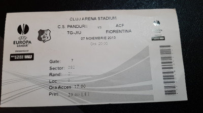 Bilet Pandurii Tg. Jiu - ACF Fiorentina foto