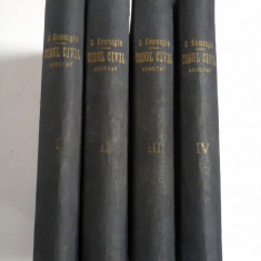 C.HAMANGIU - CODUL CIVIL ADNOTAT - 4 VOLUME (1- 4) - 1925