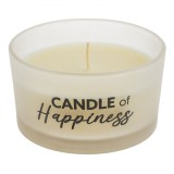 Lum&acirc;nare Parafină, Candle of Happiness, Ecru, 9x5cm, Aromă Salted Caramel, Oem