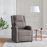 VidaXL Fotoliu de masaj spătar aripi, gri taupe, material textil