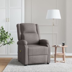 Fotoliu de masaj spătar aripi, gri taupe, material textil