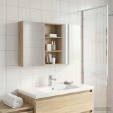 vidaXL Set dulap baie cu raft 3 pcs 140 x 14,5 x 70 cm Lemn compozit 3403778