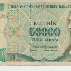 M1 - Bancnota foarte veche - Turcia - 50 000 lire