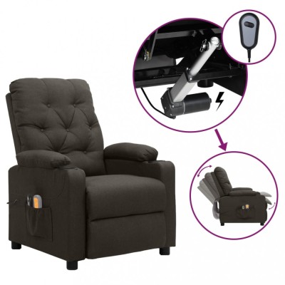 vidaXL Fotoliu de masaj electric rabatabil, gri taupe, textil foto