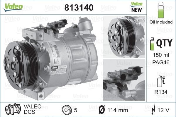 VALEO 813140 VALEO ORIGINS NEW OE TECHNOLOGY Compresor, climatizare