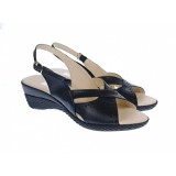 Sandale dama de vara cu platforme de 5 cm, din piele naturala, neagra, S10NBOX
