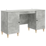 vidaXL Birou cu raft Gri Beton 142,5 x 50 x 75 cm Lemn prelucrat 3414579