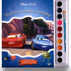 Disney. Pixar. Să pictăm aventurile prietenilor. Carte de colorat cu pensulă și acuarele - Paperback brosat - Disney - Litera mică