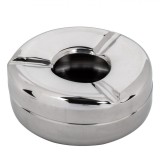Scrumieră Metalică Rotundă, Argintie, Diametru 11.5cm, &Icirc;nălțime 4.5cm, Oem
