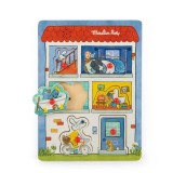 Puzzle educativ din lemn cu sunete 6 piese Moulin Roty