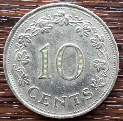 (M2028) MONEDA MALTA - 10 CENTS 1972 foto