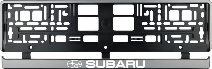 Set 2 bucati, suport numar inmatriculare argintiu Subaru
