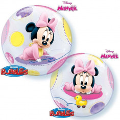 Balon Bubble 22&amp;quot;/56cm Minnie Mouse Baby, Qualatex 16430 foto