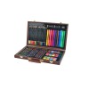 Set Pictura Desen 81 Piese, Trusa Lemn, Accesorii Artă - Vopsele, Creioane, Markere, Pasteluri - Maro, Isotrade