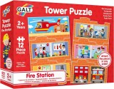 Puzzle vertical - Statia de pompieri (12 piese) PlayLearn Toys, Galt