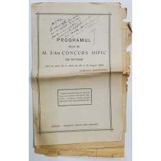 PROGRAMUL CELUI DE AL 2 -LEA CONCURS HIPIC DIN BOTOSANI , 29 si 31 AUGUST 1924