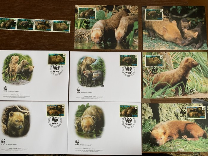 guyana - serie 4 timbre MNH, 4 FDC, 4 maxime, fauna wwf