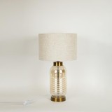 Cumpara ieftin Veioza din sticla si metal Gold Ecru 30 cm x 52 cm