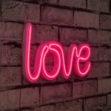 Cumpara ieftin Decoratiune luminoasa LED de perete Love Roz 37x19x2 cm