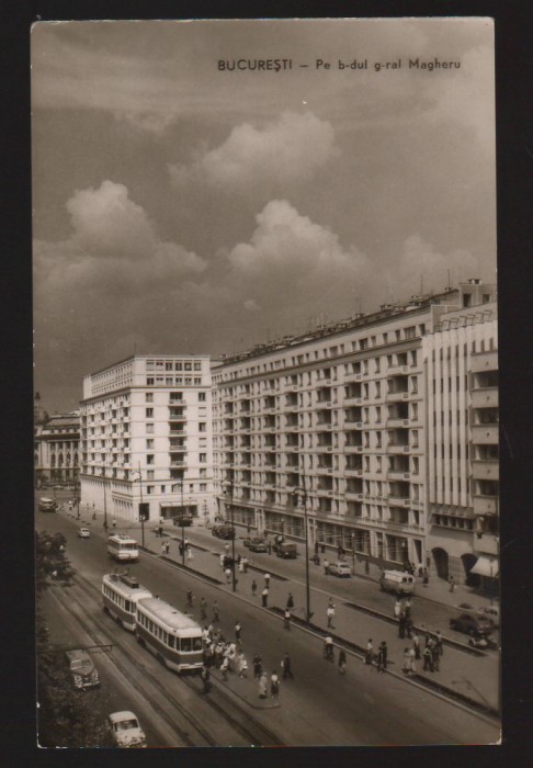 CPIB 19885 CARTE POSTALA - BUCURESTI. PE B-DUL GENERAL MAGHERU, RPR NECIRCULATA