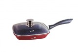 Tigaie grill antiaderenta cu maner 28*28cm burgundy Handy KitchenServ