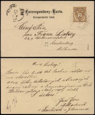 Austria 1887 Old postcard postal stationery Witkowicz to Reinchenberg D.800