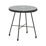 Cumpara ieftin Masa Acapulco pakoworld Negru metal - pe ratan in nuanta neagra D50x50cm