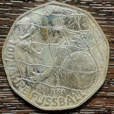 (A952) MONEDA DIN ARGINT AUSTRIA - 5 EURO 2004, 100 ANI FOTBAL