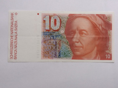 Elveția- 10 Francs ND (1979-1992)-stare f buna foto