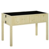 Outsunny Jardinieră &Icirc;nălțată Rabatabilă, Realizată din Lemn de Brad cu 4 Orificii de Drenaj, pentru Grădină, Terasă sau Balcon, 115x56x76 cm, Culoare