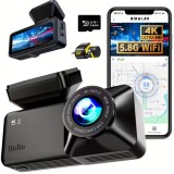 Camera Auto De Bord DVR BIRAI&reg; RoadPro A215 Camera High PRO Full HD 4k 5G wifi, 6 Lentile, Camp Vizual Ultra-Larg De 170&deg;, IPS Display 3", Night Visio