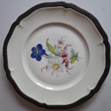 Lot 6 farfurii portelan Rosenthal,d&eacute;cor floral,manual,diferit la fiecare piesa,vezi descriere+foto