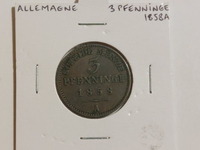 3 Pfenning 1858 A, Prussia foto