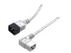 Cablu 3x1,5mm2 IEC C19 mamă unghi, IEC C20 tată PVC 1m gri