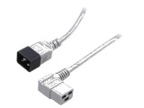Cablu 3x1,5mm2 IEC C19 mamă unghi, IEC C20 tată PVC 1m gri