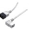 Cablu 3x1,5mm2 IEC C19 mamă unghi, IEC C20 tată PVC 1m gri