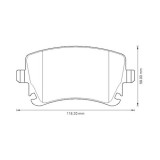 Set placute frana disc VW California T5 Camper, California T6 Camper, Multivan T5, 59x12x5mm, 12x12x59mm, parte montare puntea spate, OE 7E0698451