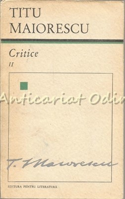 Critice II - Titu Maiorescu