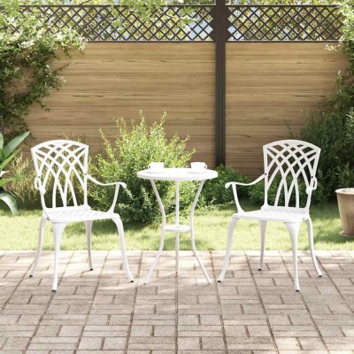 vidaXL Scaun pentru Grădină 2 pcs Alb 55 x 56.5 x 91cm Aluminiu 42002400 foto