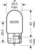 Set 2 Becuri 12V W21w Original Blister Osram 79665 7505-02B