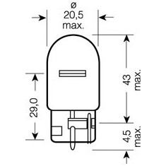 Set 2 Becuri 12V W21w Original Blister Osram 79665 7505-02B