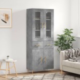 vidaXL Dulap &icirc;nalt, gri beton, 69,5x34x180, lemn compozit