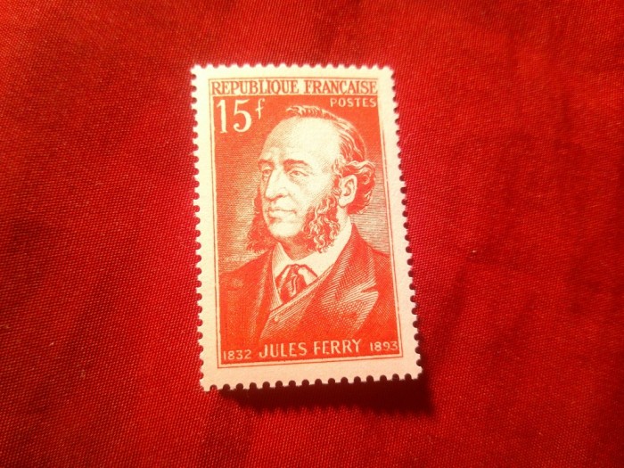 Serie 1 valoare Franta 1951 Personalitati - J.Ferry politician