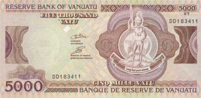 VANUATU █ bancnota █ 5000 Vatu █ 2006 █ P-15 █ UNC █ necirculata foto